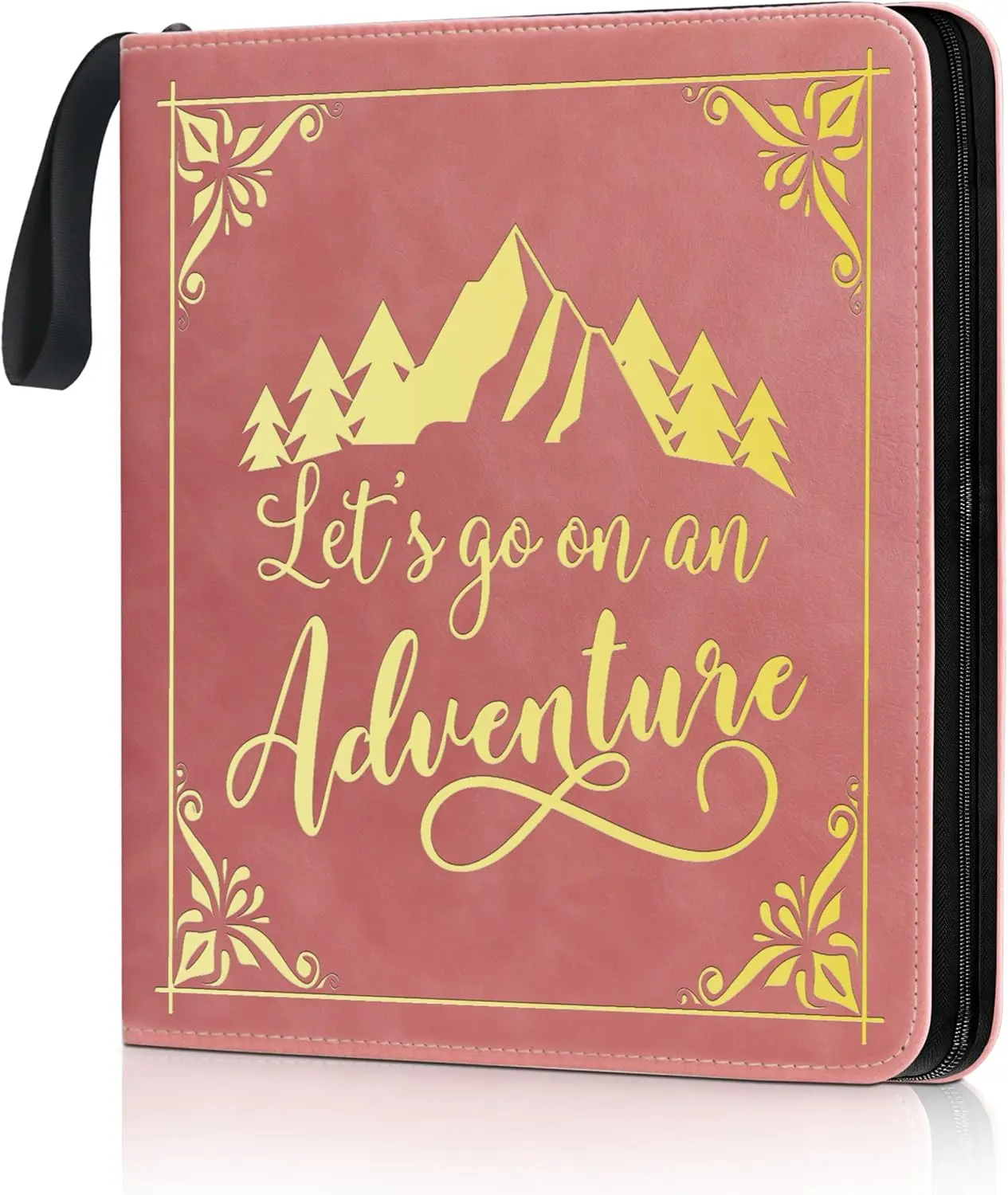 

Leather Photo Album 4x6 200 Photos,Zipper Closure Photo Album Book with 50 Pages and 20 Blank Scrapbook, Travel Souvenir