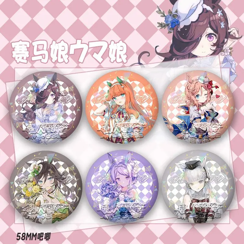 2025 Game Umamusume: Pretty Derby Tokai Teio Shower Pocket Brooch Clothing BagLapel Pin Souvenir Soft Button Decorative HatBadge
