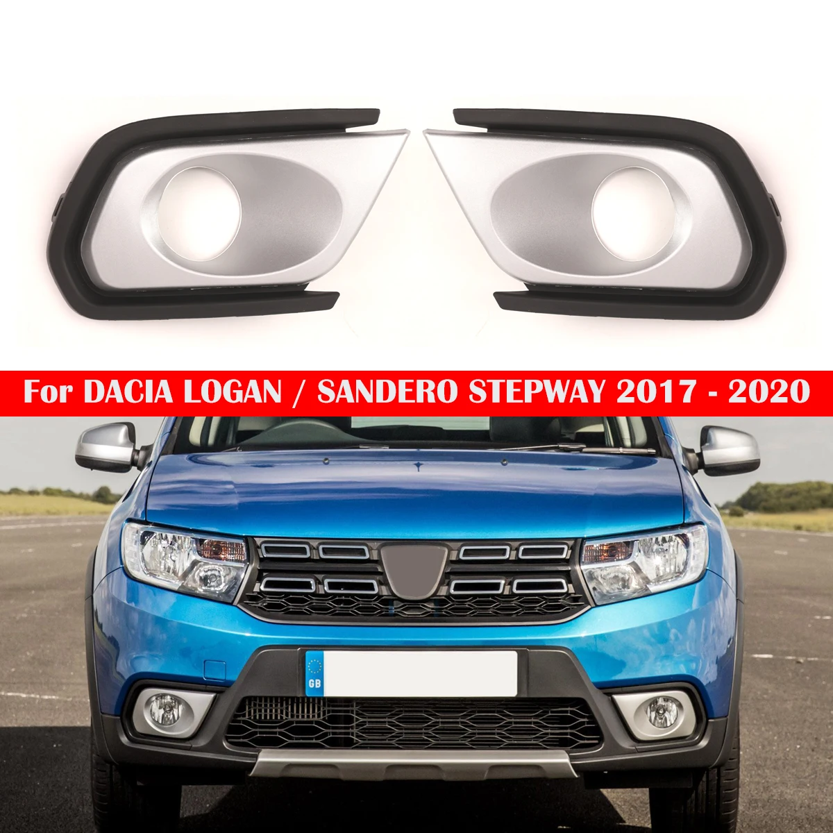 

Левый и правый автомобильный передний противотуманный фонарь, решетка бампера, крышка для DACIA LOGAN/SANDERO STEPWAY 2017-2020 261A37821R 261A20186R