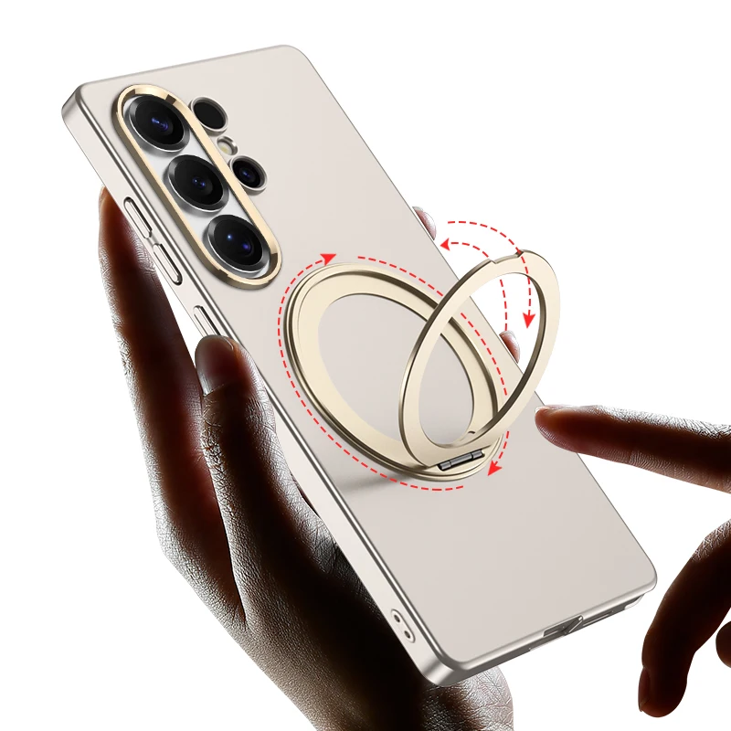 

For Samsung Galaxy S26 Ultra Magnetic Case ELVEV Quality Hard PC Ultra-thin Rotating Stand Phone Cover
