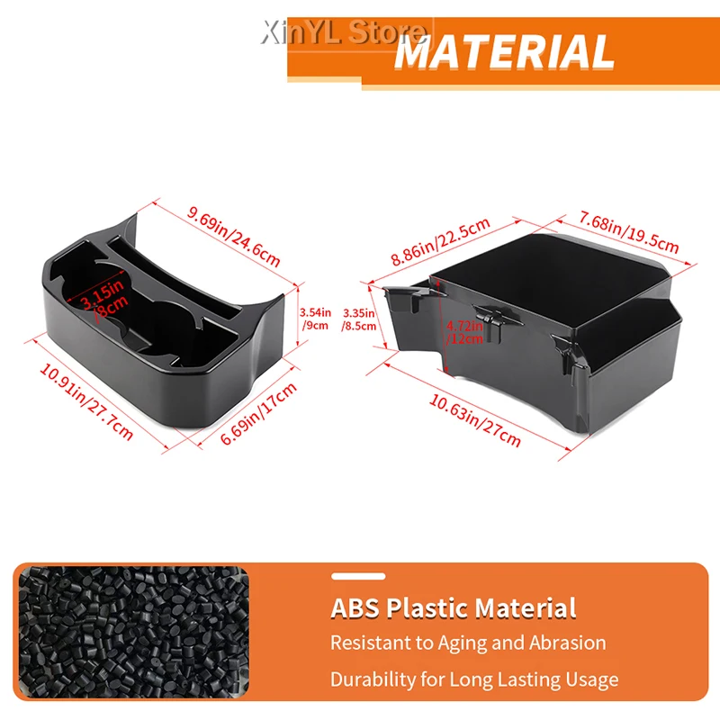 Car Rear Extended Seat Water Cup Holder Mount Storage Box for Jeep Wrangler JL for Gladiator JT 2018 Up Accessories