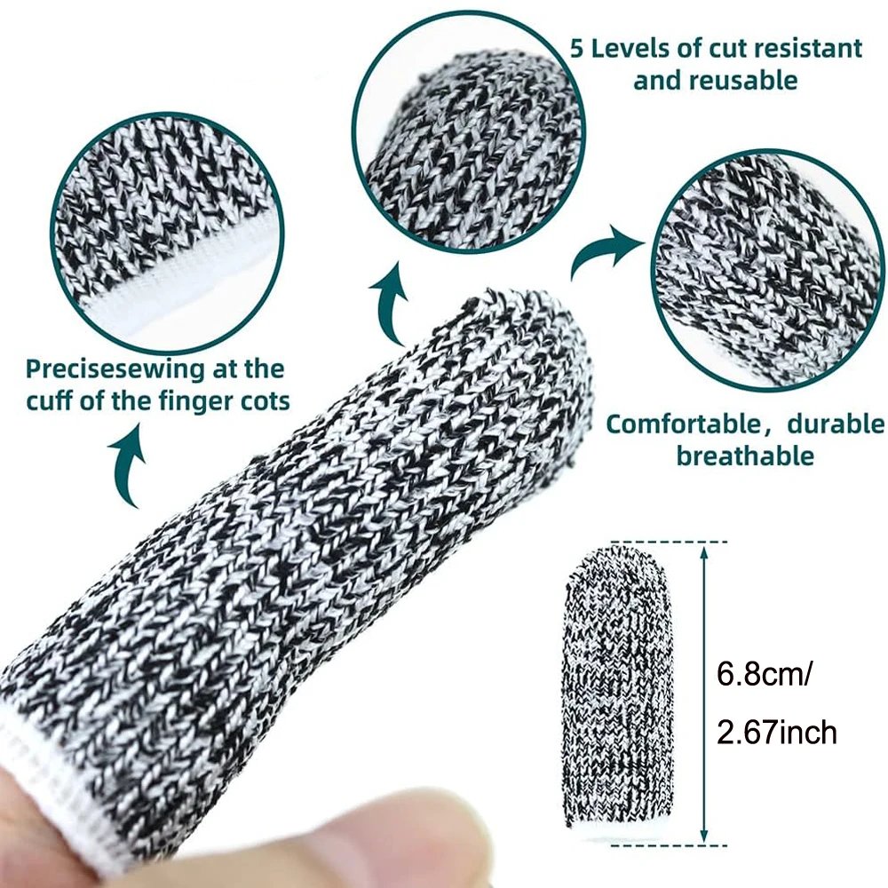 Cut Resistant Protector Cut-Resistant Finger Covers, Protection Cots for Peaked Tools DIY Working Building Kitchen Cutter