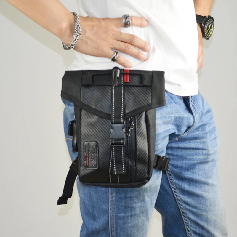 Men Leg Fanny Waist Pack Drop Bag Motorcycle Rider Oxford Waterproof Male Cross body Shoulder Thigh Pouch Belt Hip Bum Purse Bag