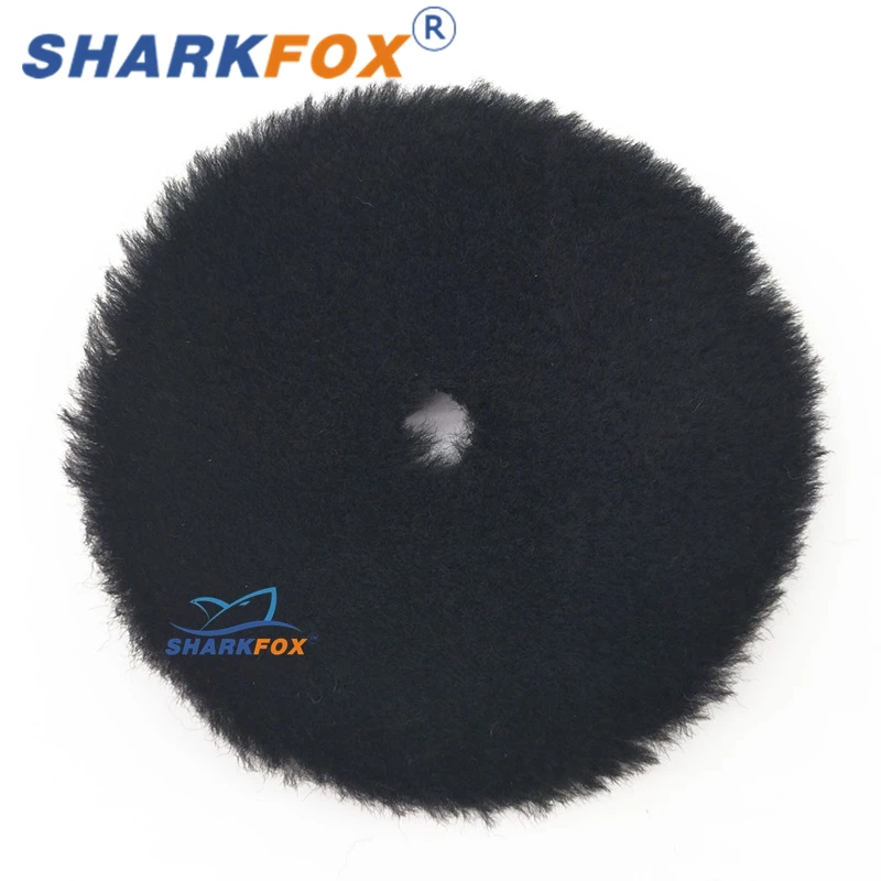 Sharkfox 5Pcs/lot 5/6 inch Blacke Woolen Polishing Pad Car Paint Polishing Buffing Wool Pad For Waxing Buffer Polisher Use