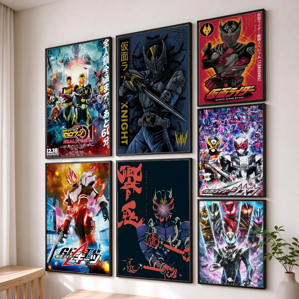 anime Kamen Rider Poster Poster HD Waterproof Self-Adhesive Art , Wall Decor Art Print for Bedroom,Decoration Gift