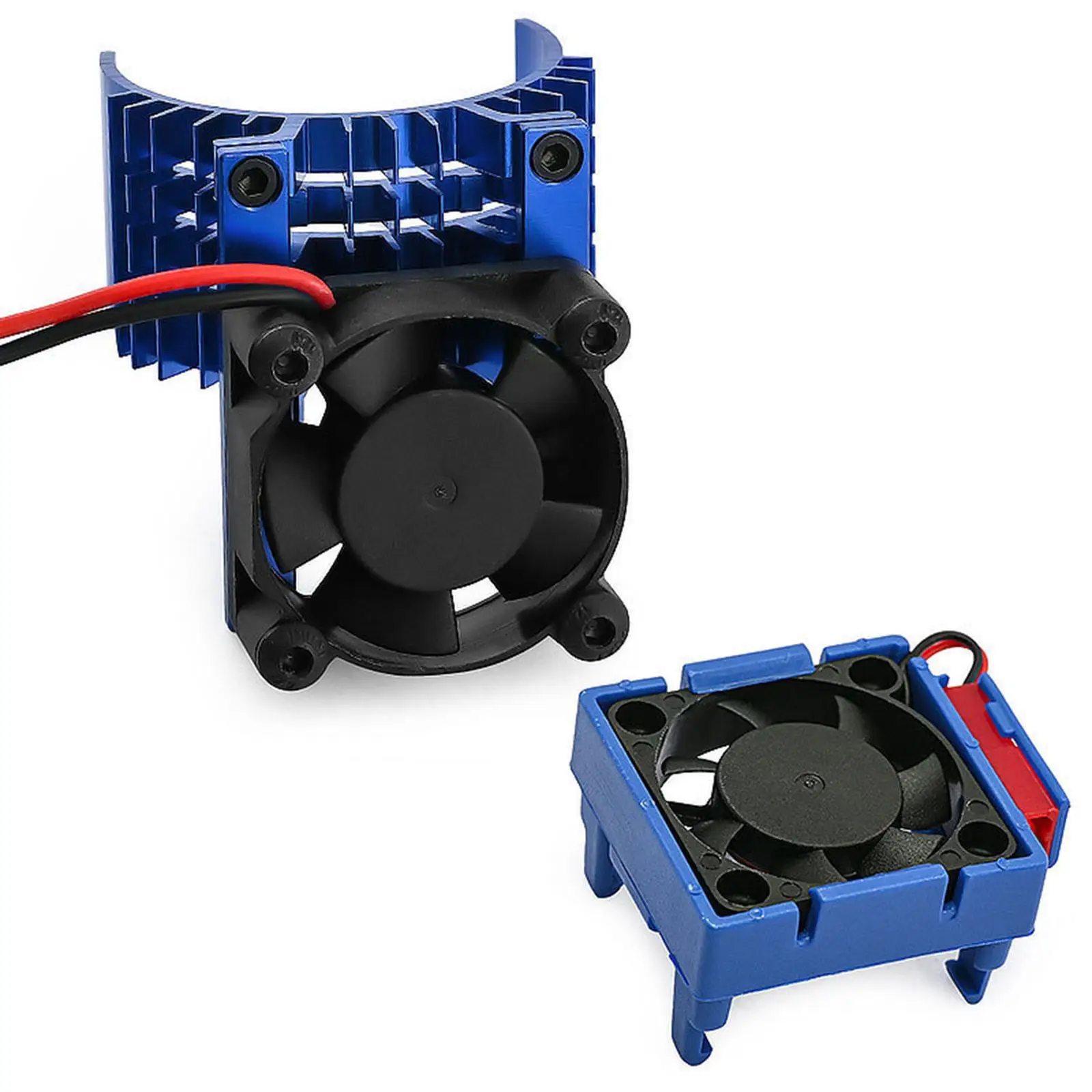 1/10 RC Car ESC Cooling Fan and Motor Fan Set, Easy to Install, Replaces, Professional, Aluminum Alloy, Heat Sink for Slash