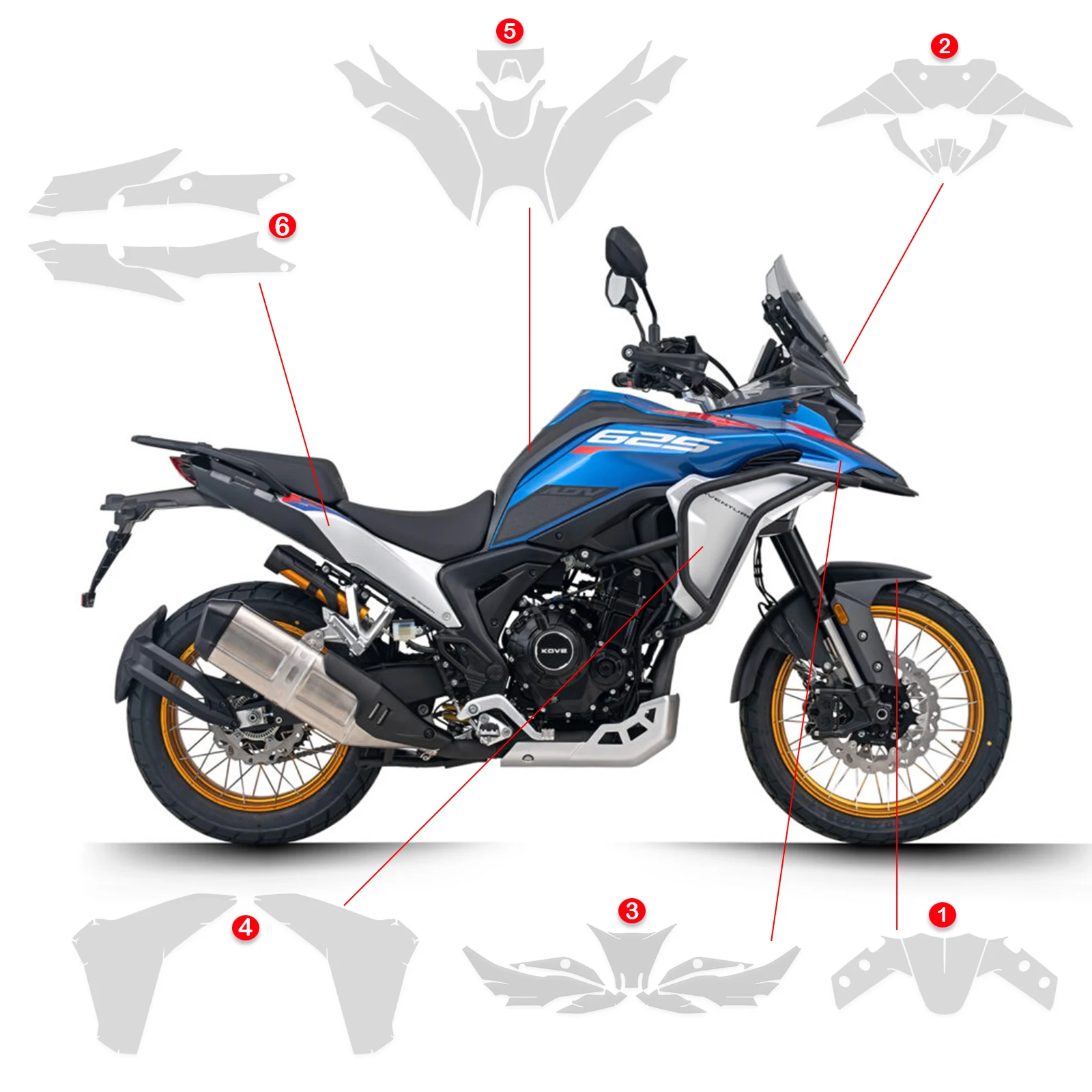 2026 625X PPF Motorcycle 625 x 625x For KOVE 625 X TPU Paint Protection Fairing Protection Clear Anti-scratch Film Accessories
