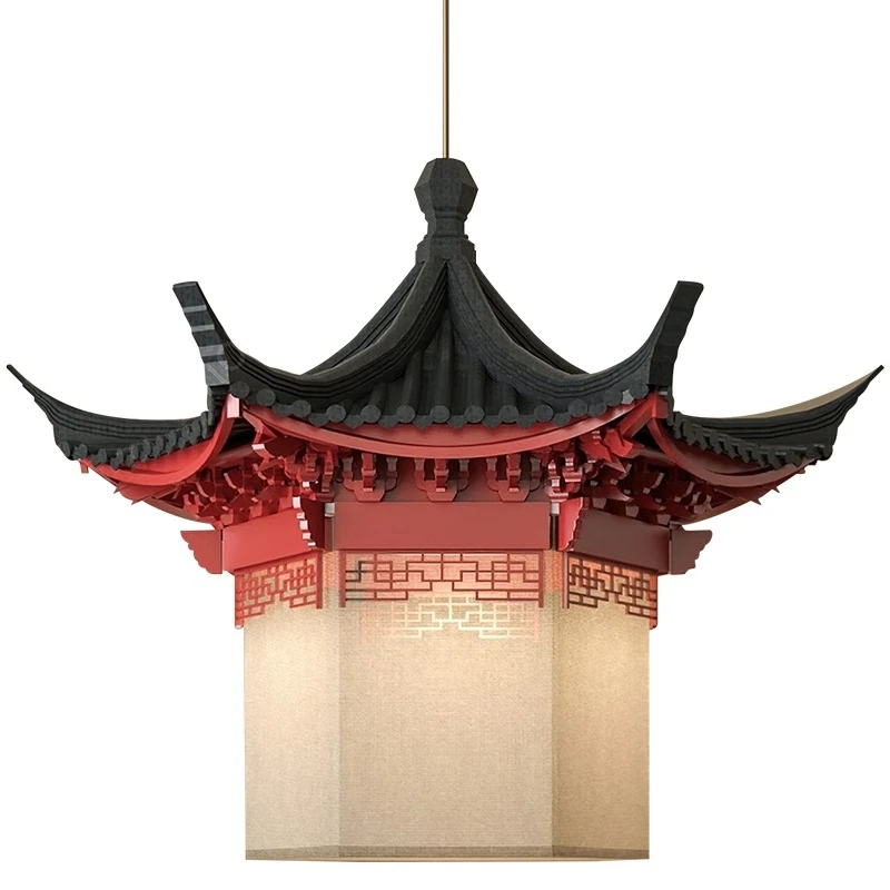 solid wood loft pendant lamp, Zen restaurant lamp, dining corridor designer, hotel and homestay lighting customization