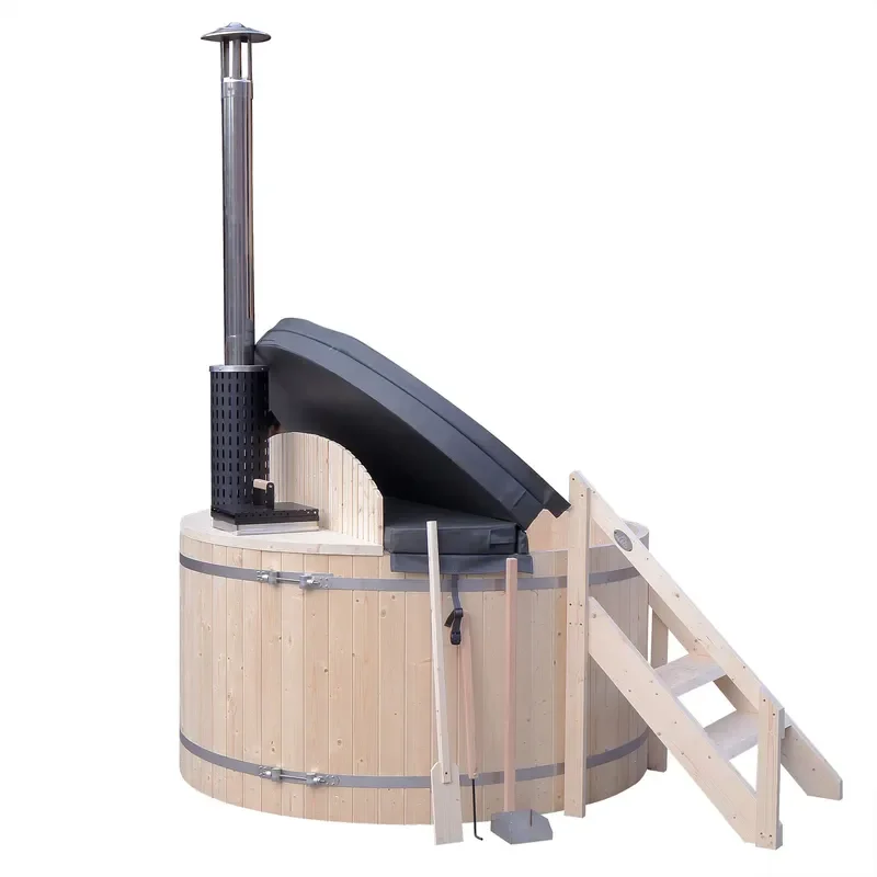 4-5 Person Solid Spruce Wood-Fired Outdoor Hot Tub Wellness Stove No Electricity Required 1 Heater for