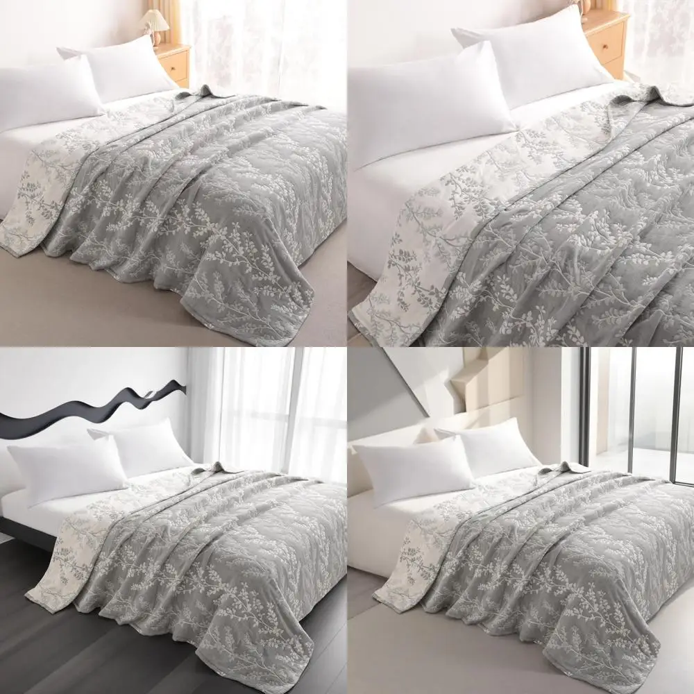 

King Size 3-Layer Cotton Muslin Blanket, Ultra Soft, Breathable, and Thermal Yarn Dyed Quilt for Adults, Ideal Lightweight Beddi