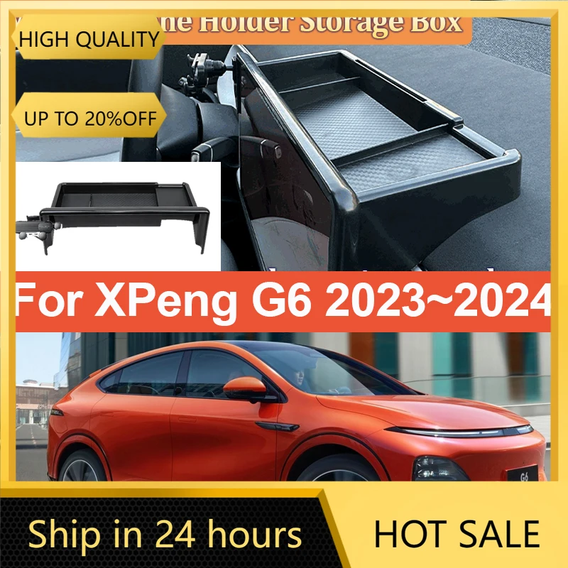 

For XPeng G6 Accessories 2023 2024 Mobile Phone Holder Storage Box Behind The Screen Car Storage Box Auto Interior Accessories