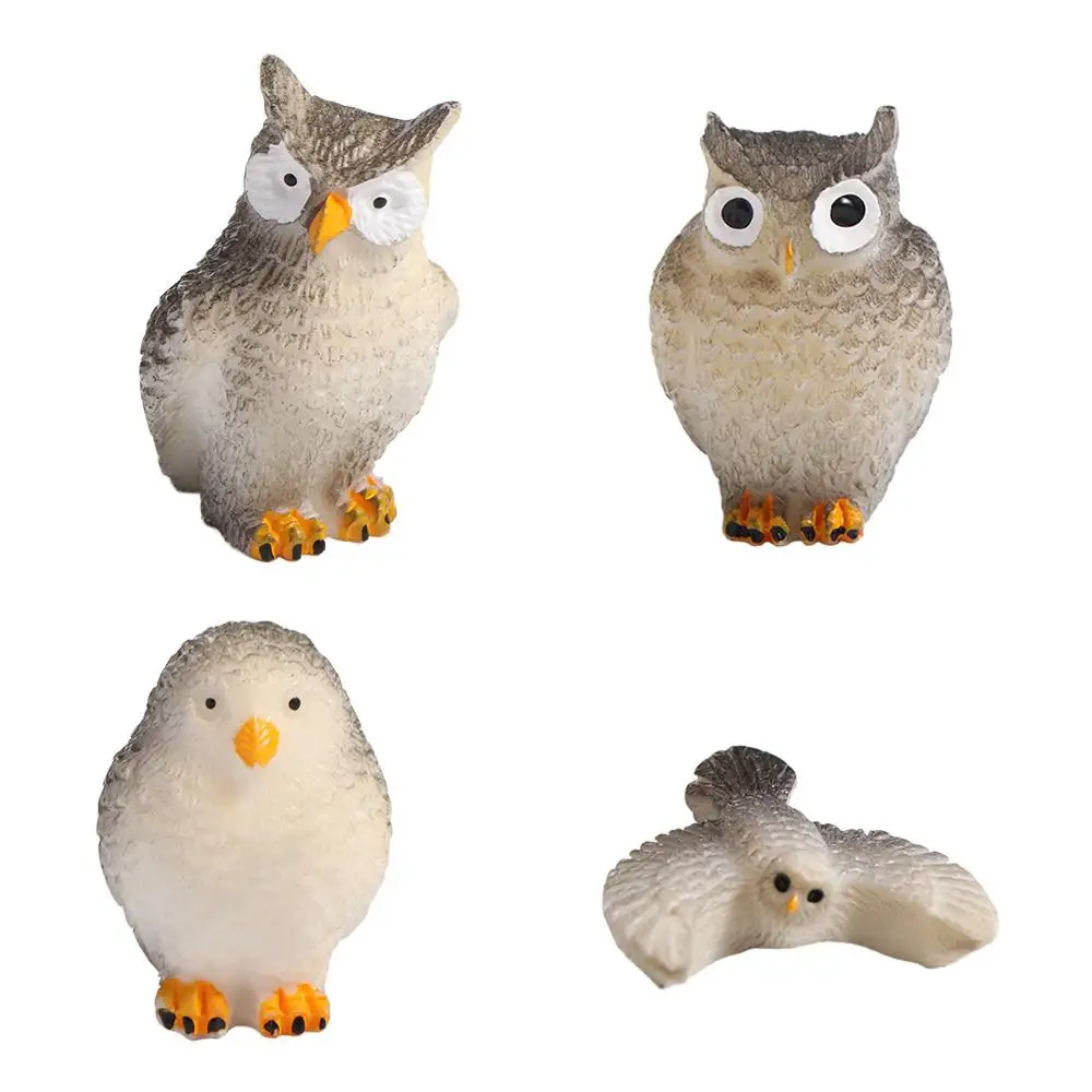 

Funny Resin Crafts Simulation Owl Ornaments Handmade Cute Owl Miniatures Small Garden Owl Ornaments Yard