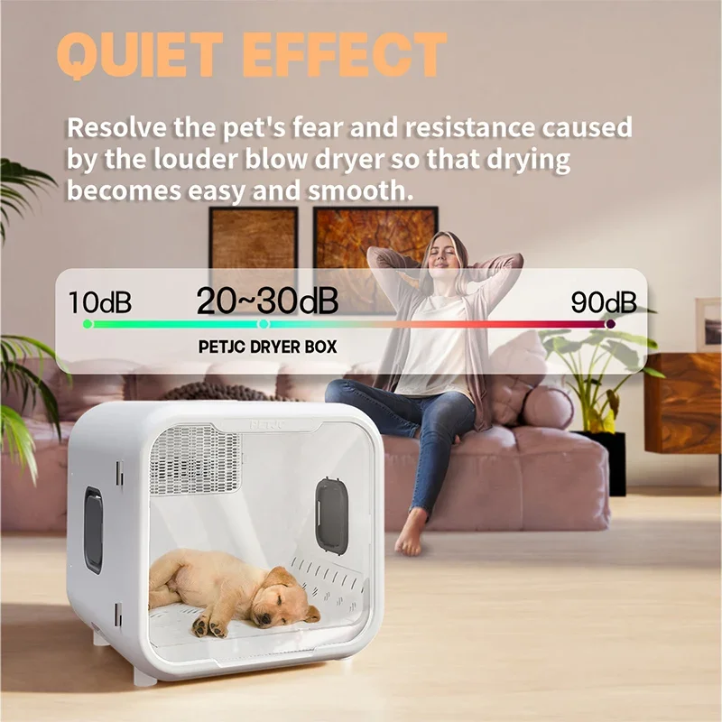 OEM Brand hot Sale Pet Dryer Box for Cats low noise Dog Hair Automatic Dryer Smart Temperature Control Drying Box for Cat Puppy