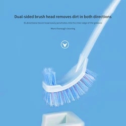 Toilet Brush Plastic Long Handle Double-sided Dead Soft Hair Cleaning Toilet Curved Scrub Floor Gap Corner Bathroom Cleaner