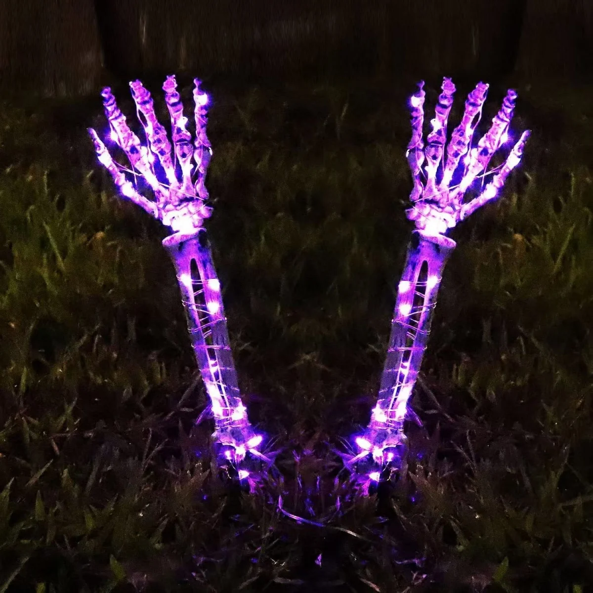 Halloween solar ghost hand LED light string, ghost festival courtyard atmosphere decoration light, copper wire ground plug light