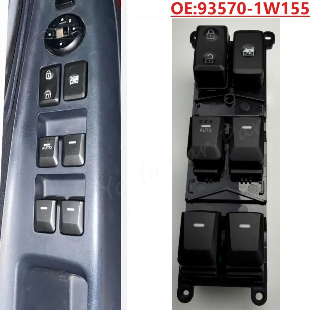 New Car Front Left Drive Side Power Window Control Switch Button for Kia Rio (4 Door) 2012-2015 93570-1W155