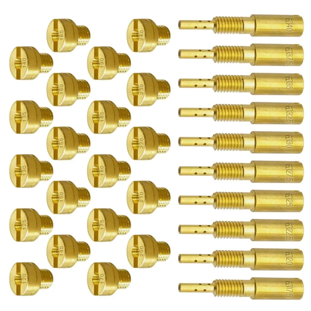 30pcs Carburetor Main Idle Nozzle Kit Metal For Mikuni HS40 HSR42 HSR45 TM33 VM29 Motorcycle Engine Fuel Injection Repair Parts