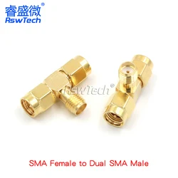 1PCS Three Way SMA Male Header To Female Header Connector RPSMA-KJK SMA-KKK SMA-KKJ  Three Header Adapter