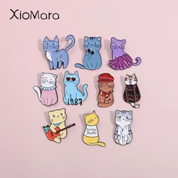 Guitar Music Singer Cat Enamel Pins Custom Music Producer Albums Brooches Lapel Badges Cartoon Jewelry Gift For Kids Friends