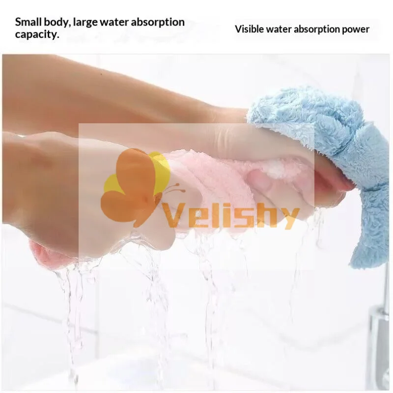 منشفة يد كرتونية ناعمة ماصة من المخمل المرجاني مطرزة صديقة للبشرة من الألياف الدقيقة مصاصة مسح القماش للحمام المطبخ #1