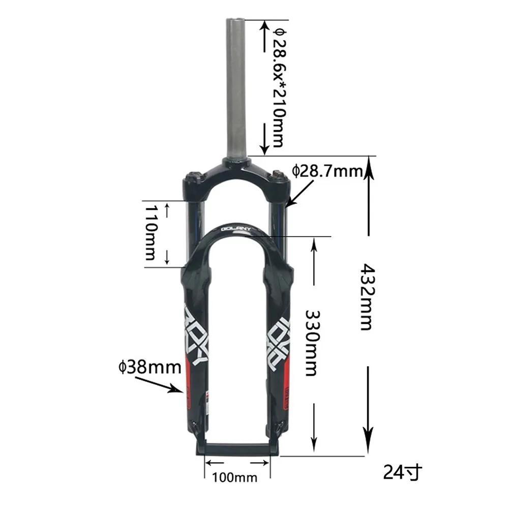 

Mechanical Fork 24Inches Mountain Bike Forks Aluminum Alloy Shoulder Control Shock Absorber Forks Disc Brake Travel 100mm Stroke