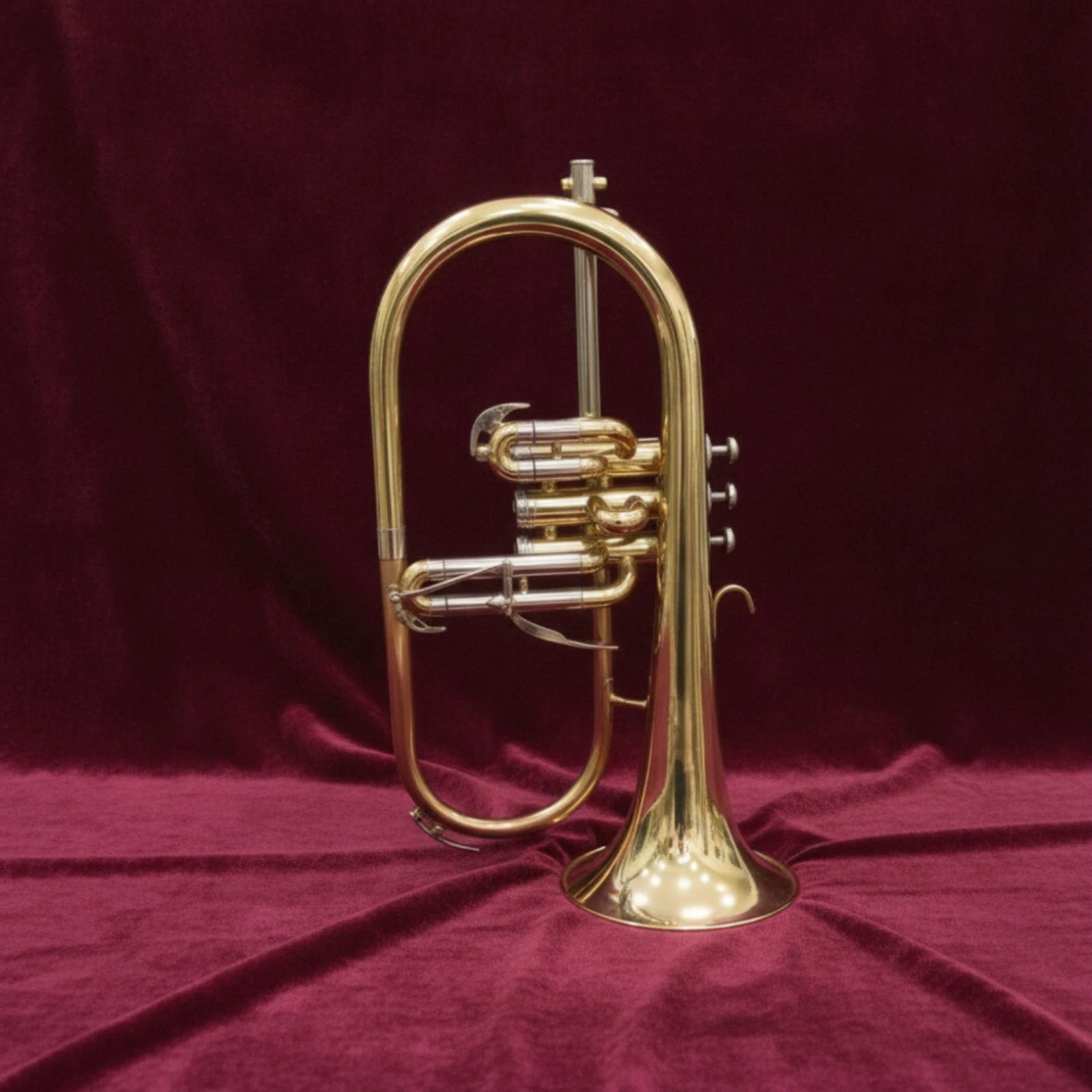 B-Flat Flugelhorn Phosphor Copper Flugelhorn with Case Smooth-Action Beginner-Friendly for Beginners, Practice, Rehearsals