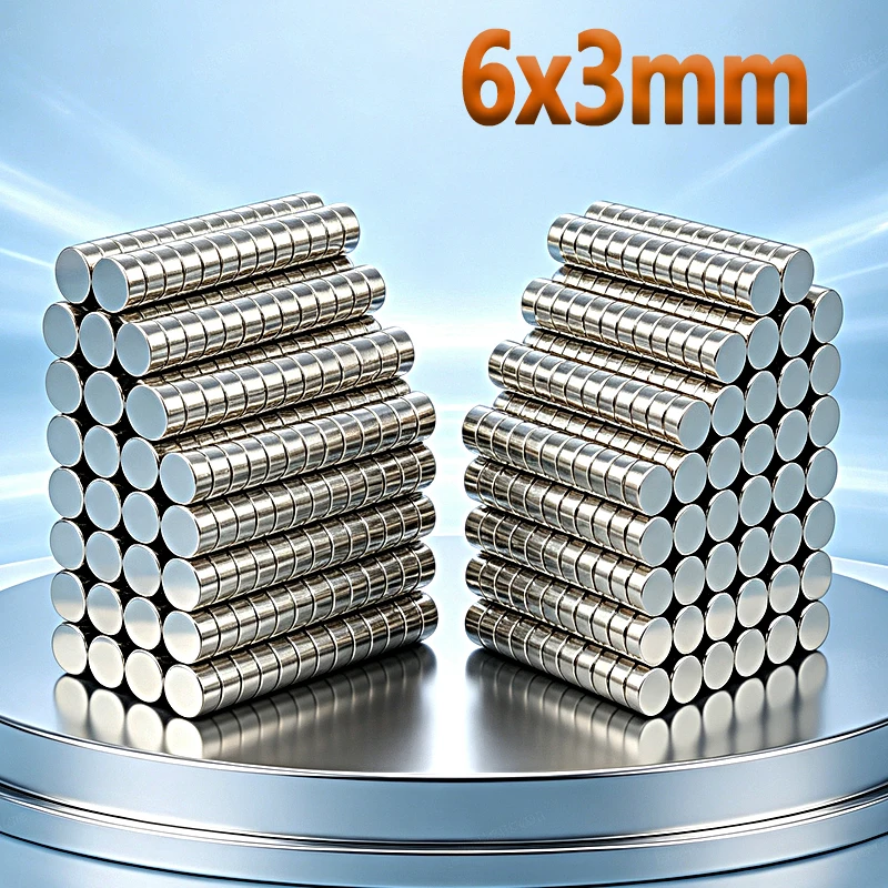 Standard Size N35 NdfeB 6x3mm Magnet 20-2000pcs 6*3mm Magnet Accessory Round Neodymium Permanent Magnetic Imanes Fridge Magnets