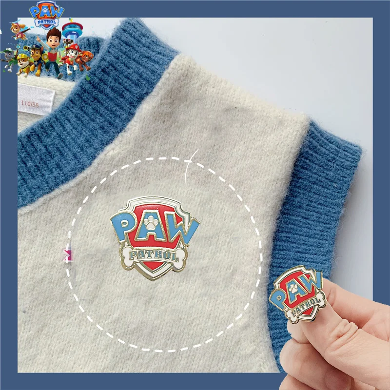 

Kawaii Paw Patrol Alloy Drip Brooch Anime Figure Children's Animated Cartoon Movie Badge Accessory Collar Pin Surprise Gift