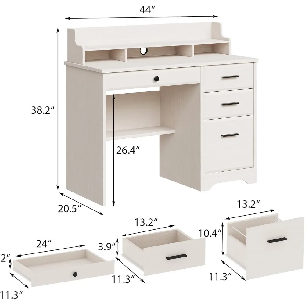 Computer Desk with Drawers, 44