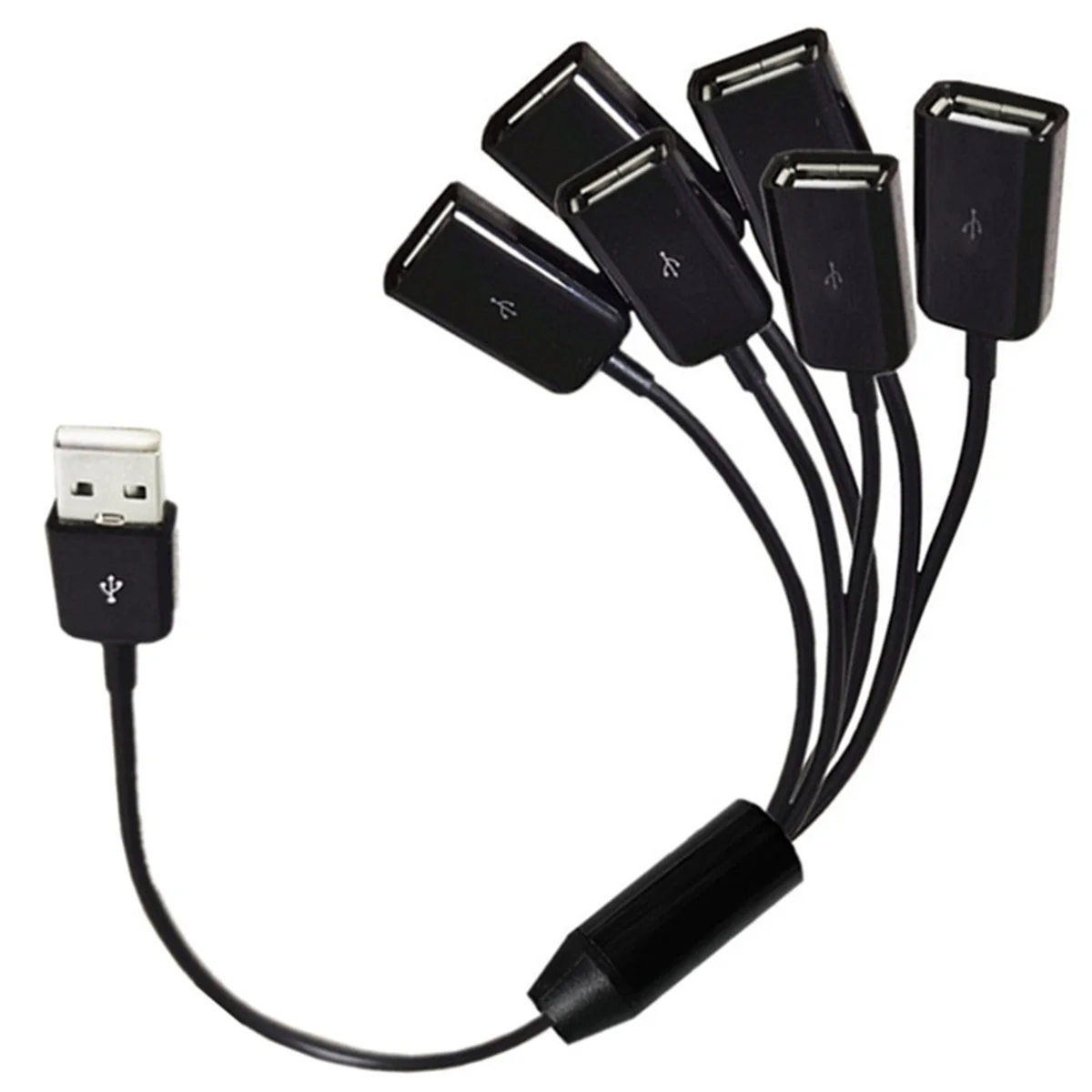 Cabo de extensão usb a26p 6 em 1, carga rápida 3a, data de carregamento, cabo divisor y, usb macho para usb fêmea, 1 a 6 cabos