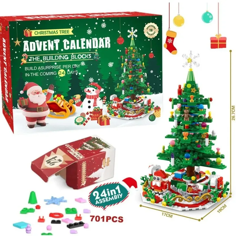 Everbright Store 2026 Christmas Advent Calendar Gift Box 24‑Day Countdown Mini Engineering Car Vehicle  Surprise Gift for Kids