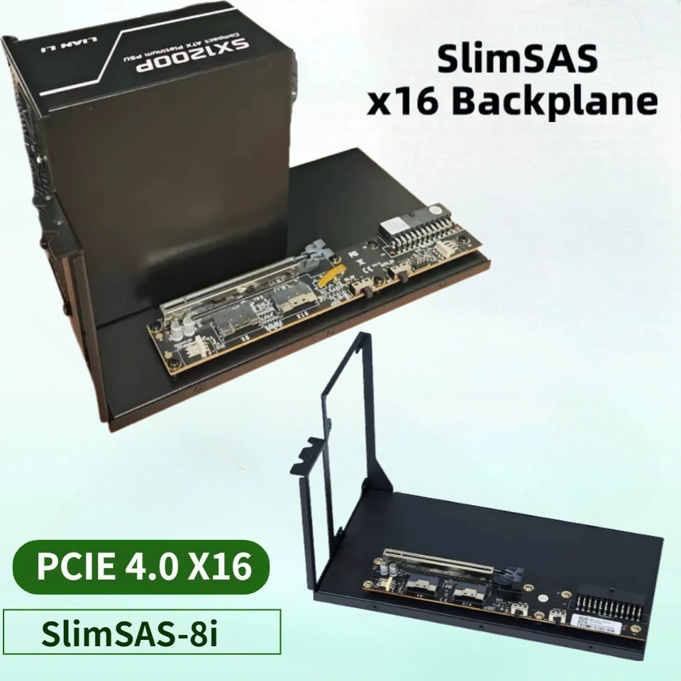SlimSAS 8i Graphics GPU Dock External Graphics Card EGPU Support GDS1-SFX ATX Power Supply PCIE 4.0 X16 Riser Card Metal Bracket