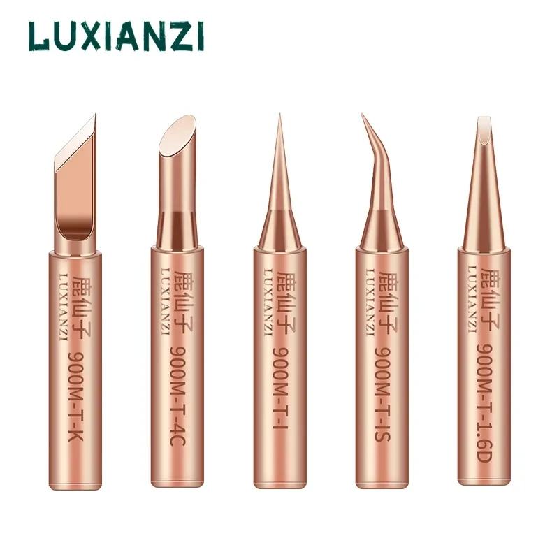 LUXIANZI Pure copper Soldering Iron Tip head 936 937 938 Rework Station Welding Tool I/K/B/3C/2.4D Electric soldering iron tip