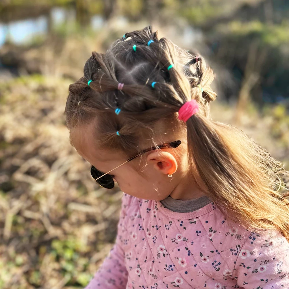 500 pçs meninas colorido descartável borracha elástica faixas de cabelo bandana crianças rabo de cavalo titular bandas crianças acessórios para o cabelo