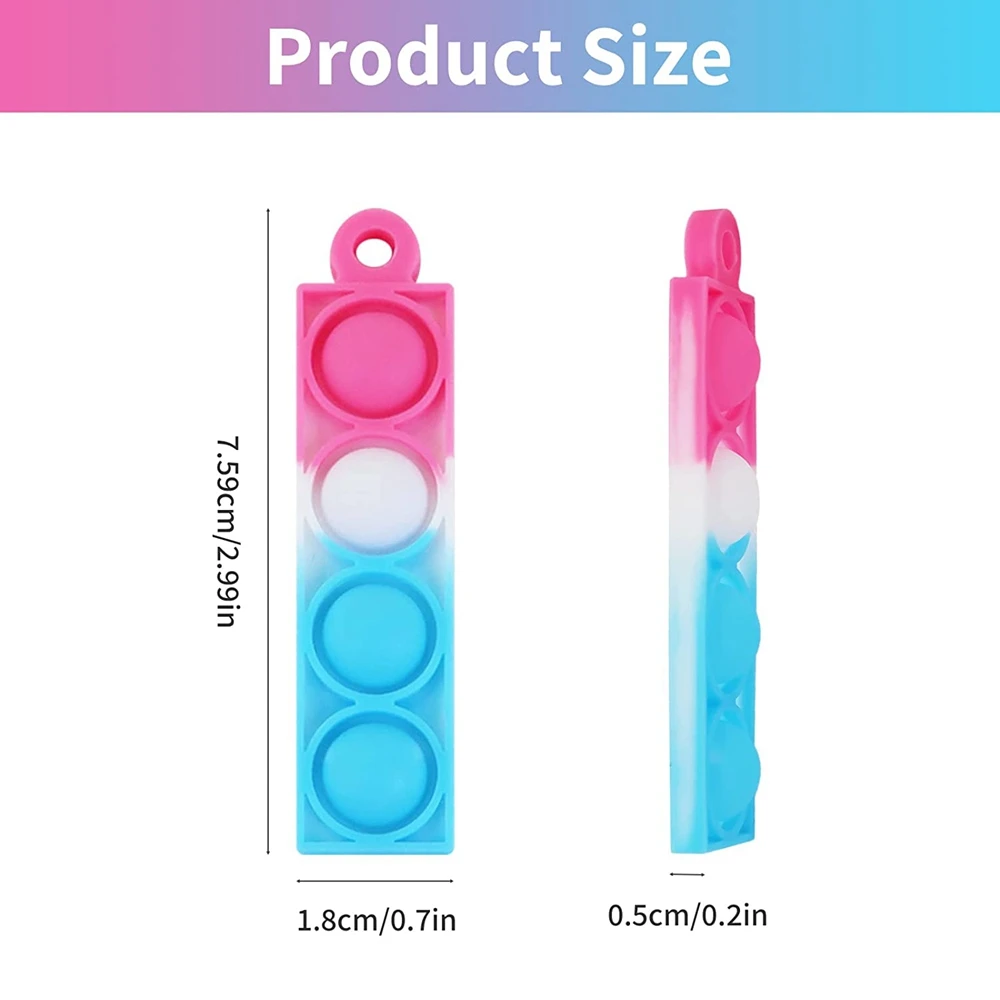 20PCS Mini Pop Schlüsselanhänger Blasen Party Gefälligkeiten Zappeln Spielzeug Stress Relief Sensorische Spielzeug für Autistische Kinder Klassenzimmer Preise Geschenke – Detail 1