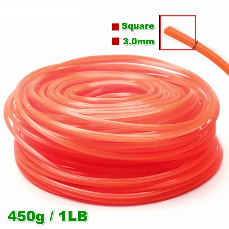 FINCEL 3.0mm Grass Trimmer Line Strimmer Brushcutter Trimmer Nylon Rope Cord Line Long Round/Square Roll Grass Rope Line