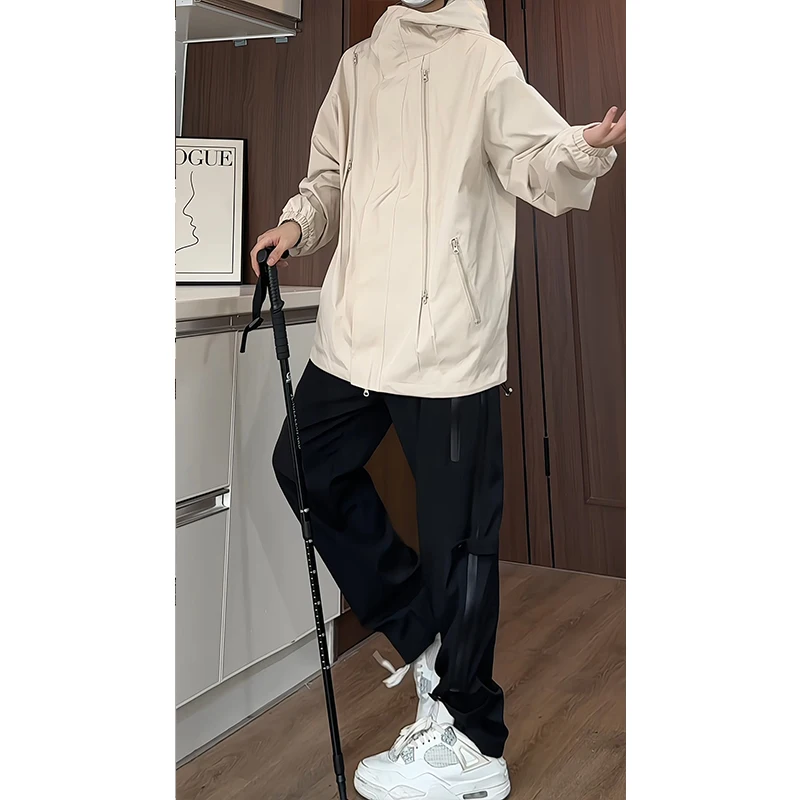 Men\'s Tracksuit Man Two Piece Set Sweatsuit Polyester Overalls Leisure Suit Hooded Jackets And Hip Hop Harlan Pants