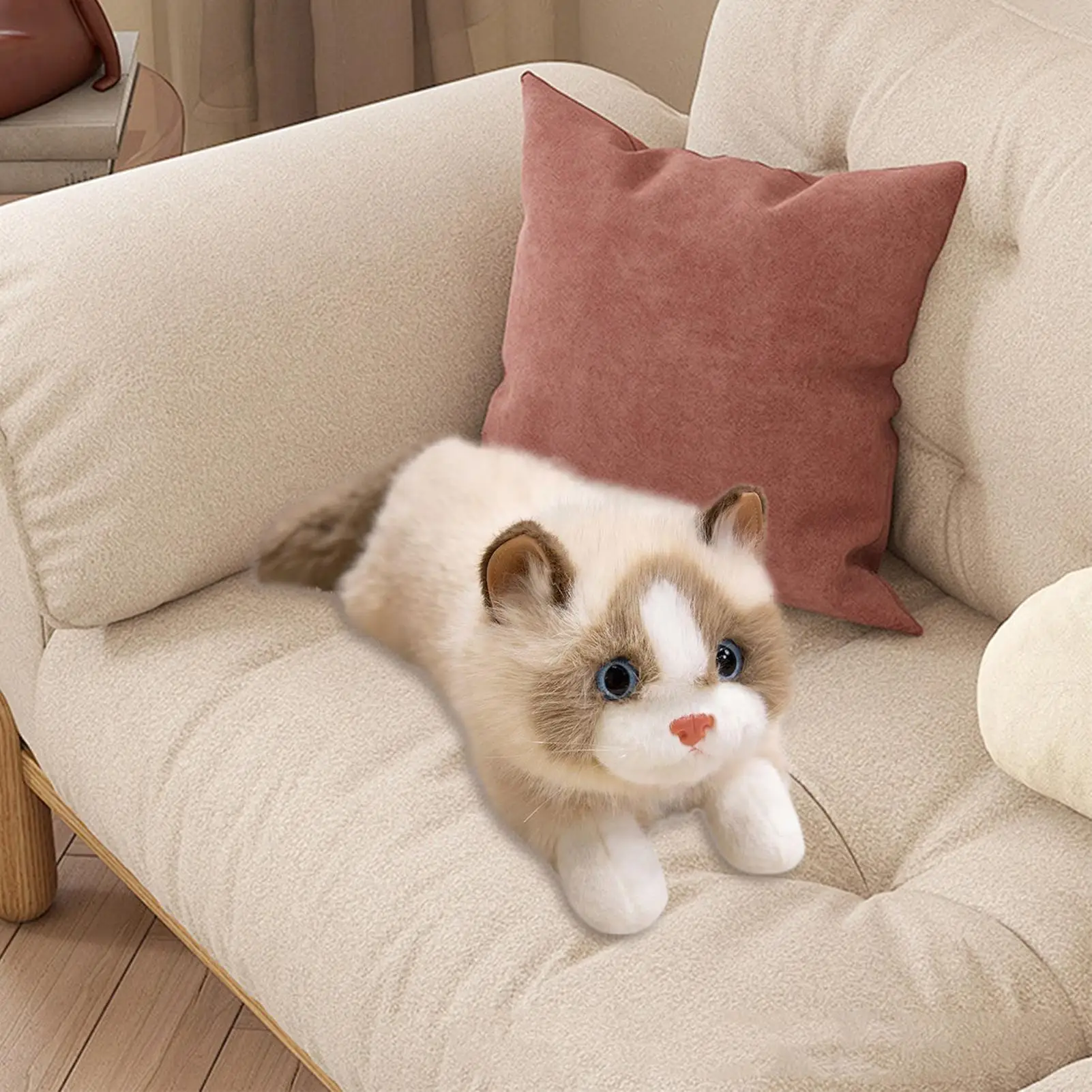 

Cute Cat Plush Plush Cat Toys Stuffed Animals Soft Doll Interactive Toys With Sound For Kids Nursery Decor Bedroom Living Room