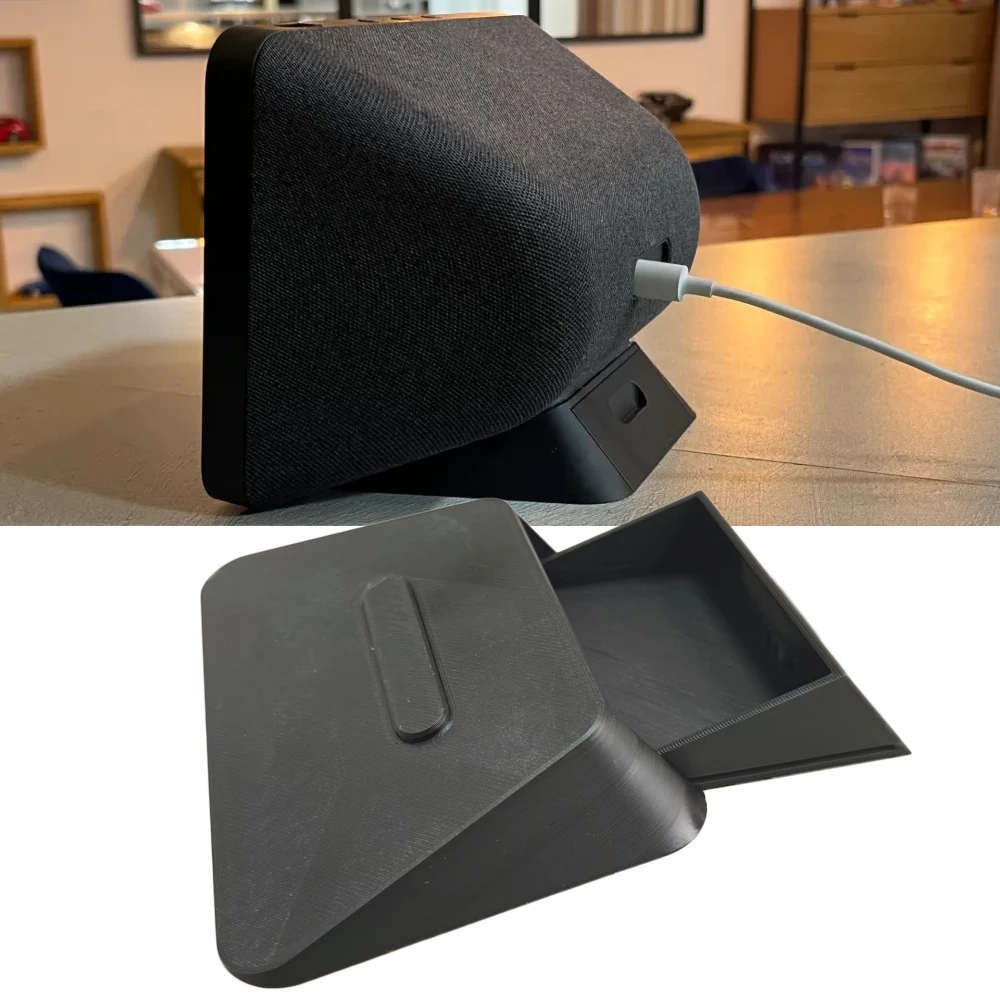 For Echo Show 8 Tilt Stand With Hidden Drawer USB SD Card Storage PLA+ 3D Printed Ergonomic Viewing Angle Desk Organizer
