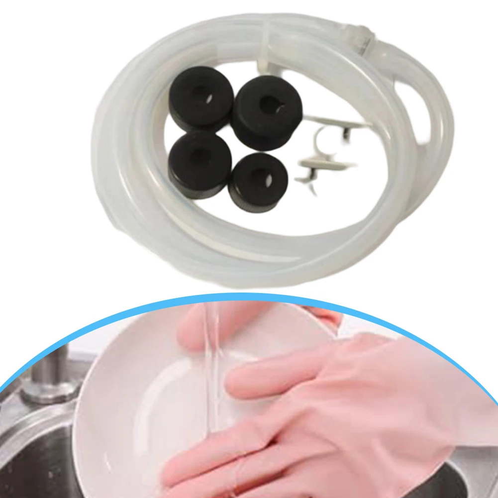 Kit de tubo dispensador de jabón para fregadero, Kit de tubo dispensador de jabón para fregadero de 47 pulgadas, tubo de extensión de silicona con válvula de retención, piezas de herramientas para el hogar