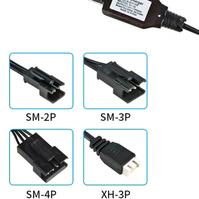 7.4V (3.7V X2) Charger SM-2P/3P SM-4P Reverse XH-3P/4P Li-ion Battery Electric RC Toys Car Boat USB Charge