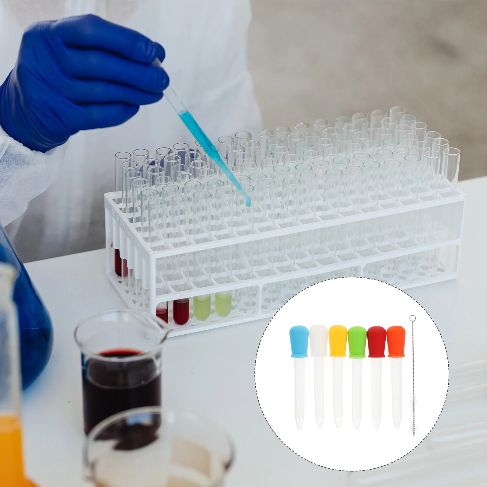 6 stücke Silikon Dropper Klare Flüssigkeit Dispenser Medizin Fütterung Werkzeug Abnehmbare Gummi Leicht Sauber Transparente Skala für Öl