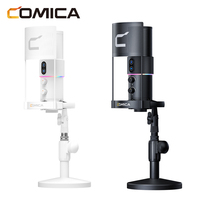 Comica EJoy U2 Gaming USB Microphone with RGB Modes/Monitor for Streaming,Condenser Mic with Volume Conotrol for PC,PS4/5-