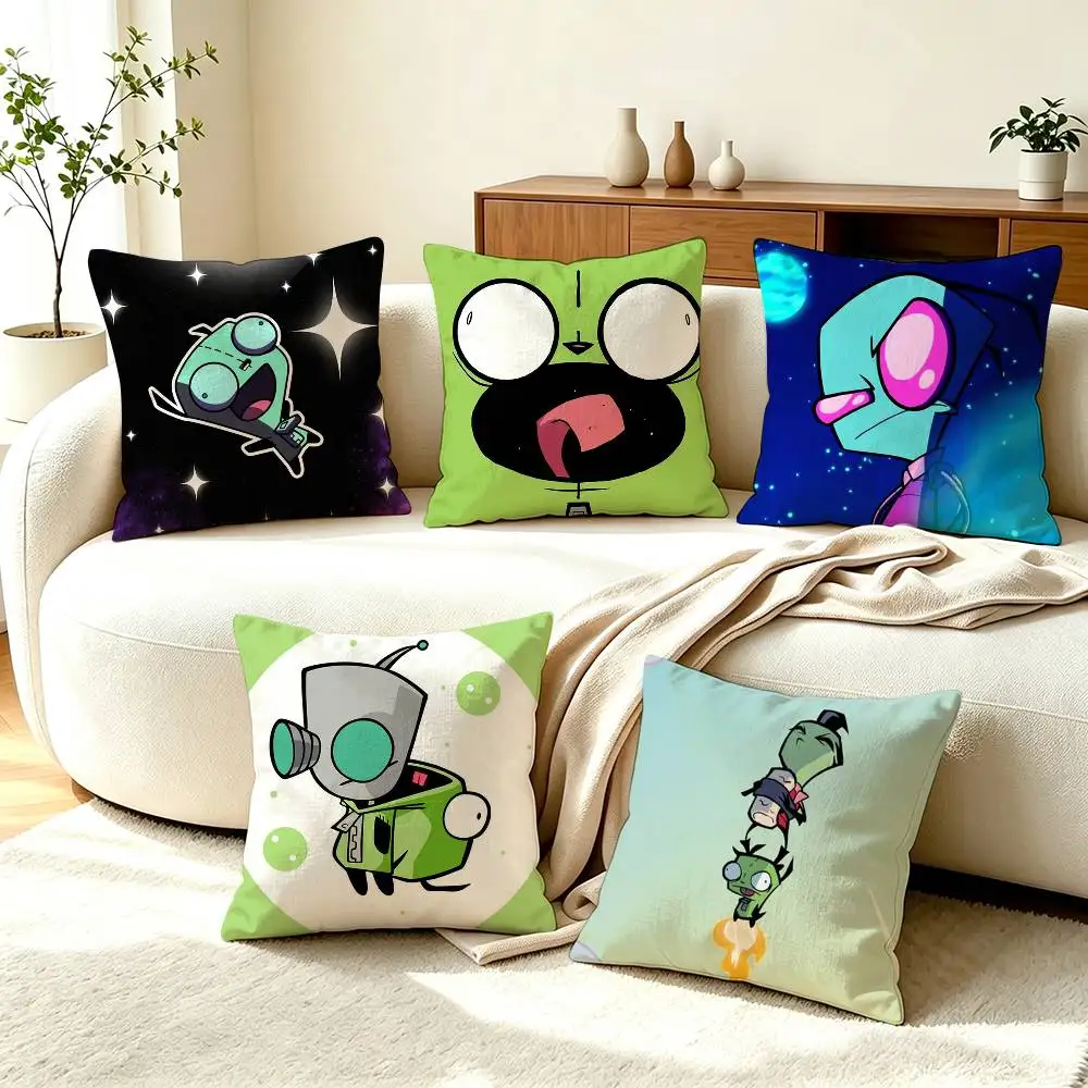 I-Invader Zim C-Cult Cartoon  Pillow Case Square Double-Sided Sofa Cushion Cover Bedroom Bedside Pillow