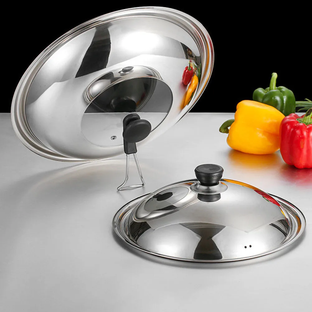 

1Pcs Universal Stainless Steel Pot Lid Multi Functional Fresh Keeping Cover for Hot Pots Visible Heat Resistant Kitchen Gadgets