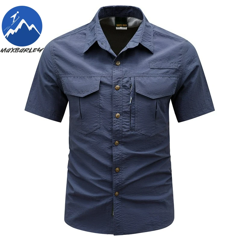 高品質メンズ半袖シャツ夏のアウトドア釣り通気性-tシャツラペル自己修養快適男性半袖