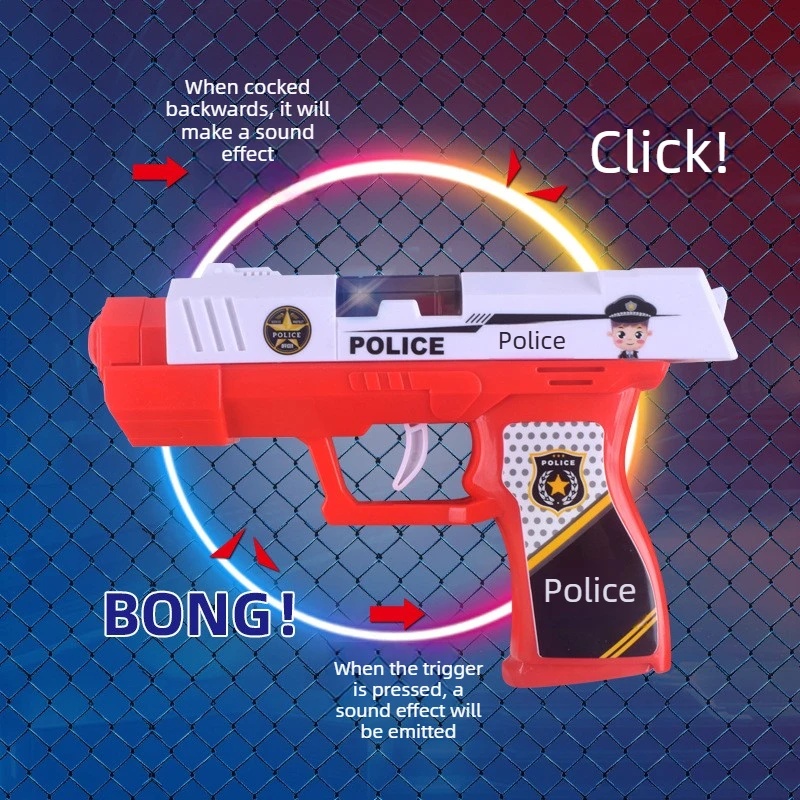 Kinderen Politie Speelgoedpistool Veilig Niet-vijgende pistool Cool Geluidseffecten Zwaailichten Projectie Plezier Fantasiespel voor peuters