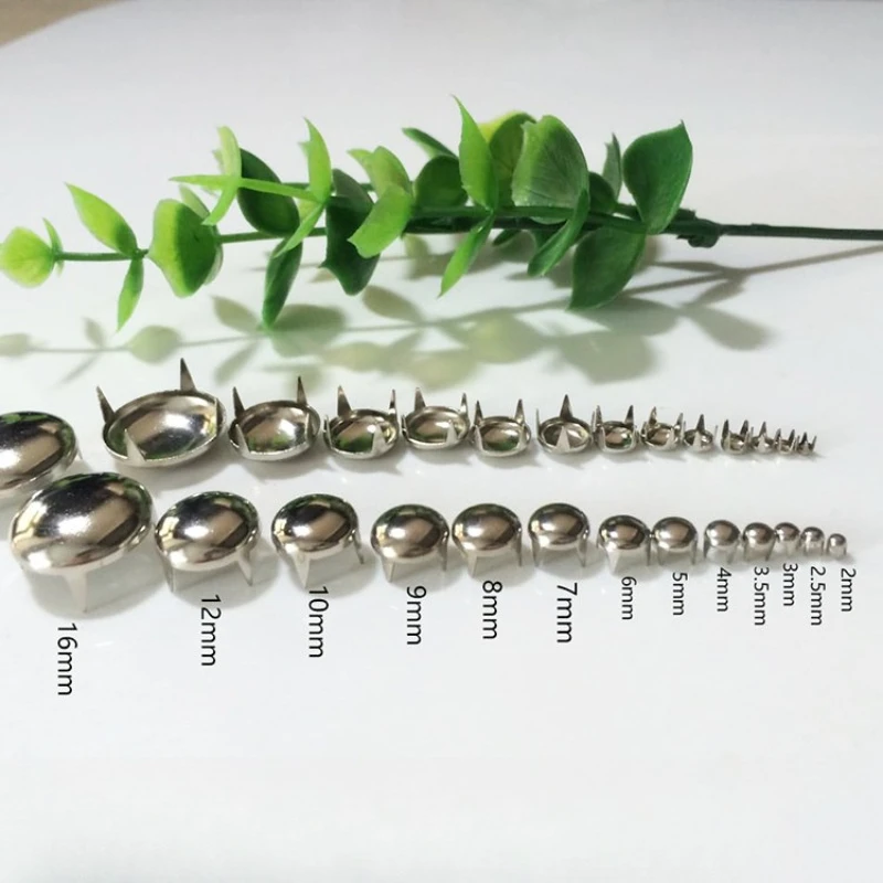 Spike Rivets Round Studs Punk Rock Leather Clothes Sewing Rivet Shoes Bags Belt DIY Parts Decor 2-16mm