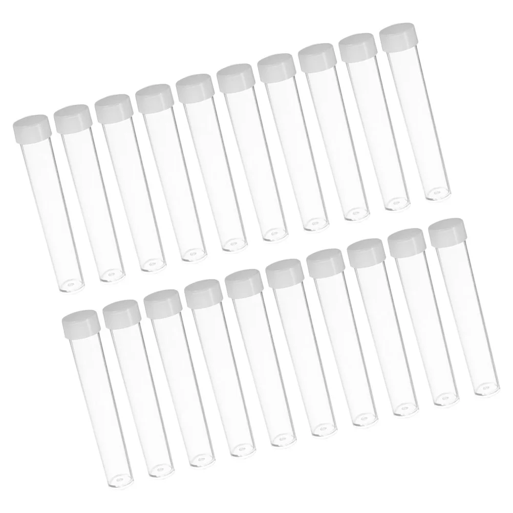 50 Pcs Flash Powder Glitter Bottle Test Tubes Plastic Mini Clear Bead Storage Boxes