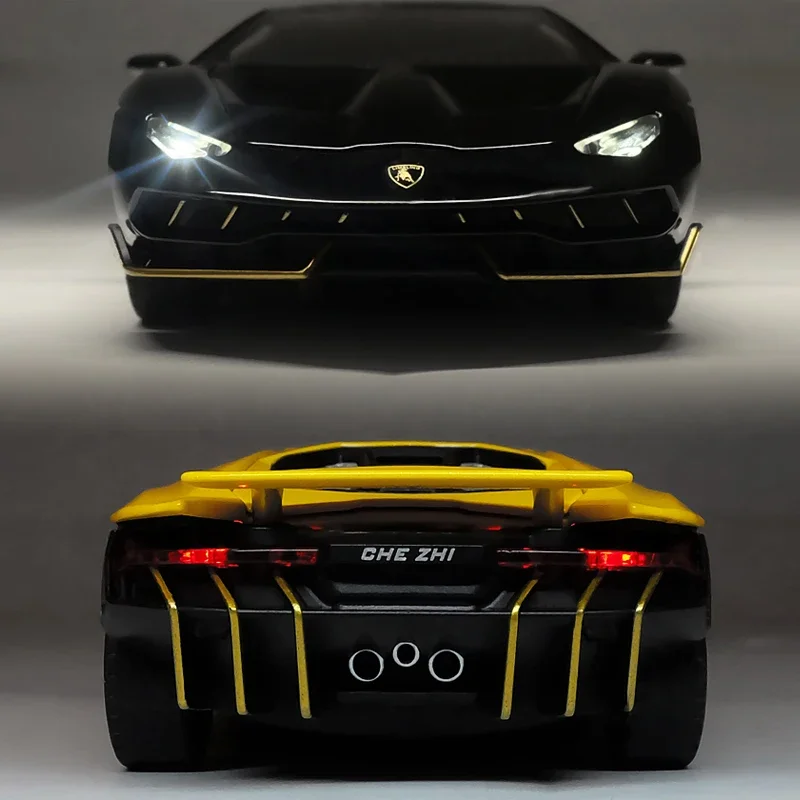 Simulation 1/24 Scale Lamborghini LP770 Super Car Model Sound Light Children Boys Diecast Toys Vehicles Gift Collective Voiture